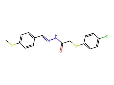 2-[(4-chlorophenyl)sulfanyl]-N'-{[4-(methylsulfanyl)phenyl]methylene}acetohydrazide structure