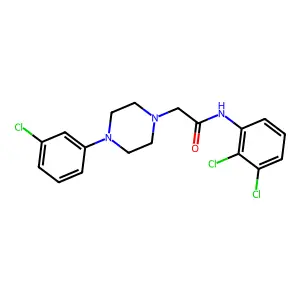 2-[4-(3-chlorophenyl)piperazin-1-yl]-N-(2,3-dichlorophenyl)acetamide structure