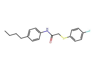 N-(4-butylphenyl)-2-[(4-fluorophenyl)sulfanyl]acetamide structure