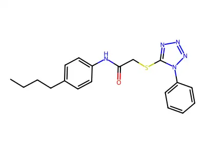 N-(4-Butylphenyl)-2-((1-phenyl-1H-tetraazol-5-YL)thio)acetamide structure