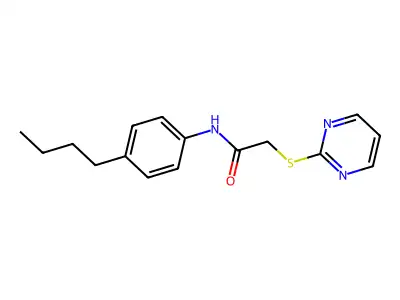 N-(4-butylphenyl)-2-(pyrimidin-2-ylsulfanyl)acetamide structure