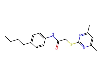 N-(4-butylphenyl)-2-[(4,6-dimethylpyrimidin-2-yl)sulfanyl]acetamide structure