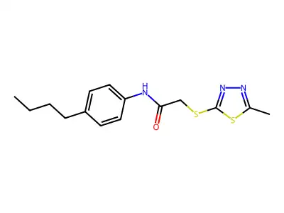 N-(4-butylphenyl)-2-[(5-methyl-1,3,4-thiadiazol-2-yl)sulfanyl]acetamide structure