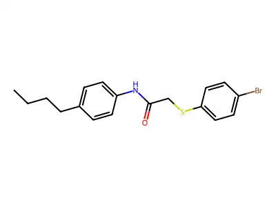 2-[(4-bromophenyl)sulfanyl]-N-(4-butylphenyl)acetamide structure