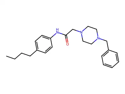 2-(4-benzylpiperazin-1-yl)-N-(4-butylphenyl)acetamide structure
