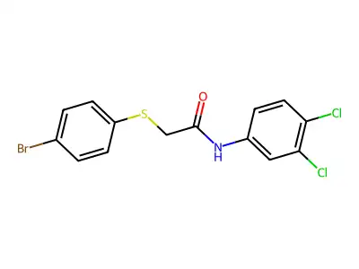 2-((4-Bromophenyl)thio)-N-(3,4-dichlorophenyl)acetamide structure