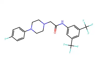 N-(3,5-Bis(trifluoromethyl)phenyl)-2-(4-(4-fluorophenyl)-1-piperazinyl)acetamide structure
