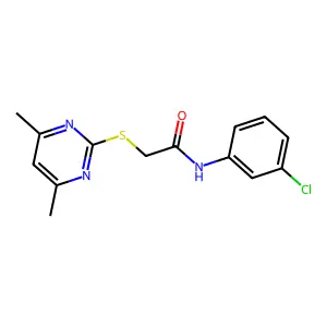 N-(3-chlorophenyl)-2-[(4,6-dimethylpyrimidin-2-yl)sulfanyl]acetamide structure