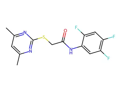 2-[(4,6-dimethylpyrimidin-2-yl)sulfanyl]-N-(2,4,5-trifluorophenyl)acetamide structure