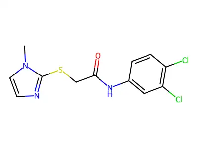 N-(3,4-dichlorophenyl)-2-[(1-methyl-1H-imidazol-2-yl)sulfanyl]acetamide structure