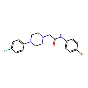 N-(4-bromophenyl)-2-[4-(4-fluorophenyl)piperazin-1-yl]acetamide structure