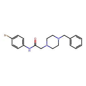2-(4-benzylpiperazin-1-yl)-N-(4-bromophenyl)acetamide structure