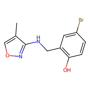 4-Bromo-2-[[(4-methyl-3-isoxazolyl)amino]methyl]phenol structure