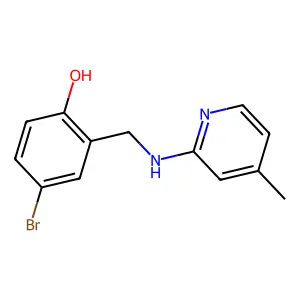 4-Bromo-2-(((4-methyl-2-pyridinyl)amino)methyl)phenol structure