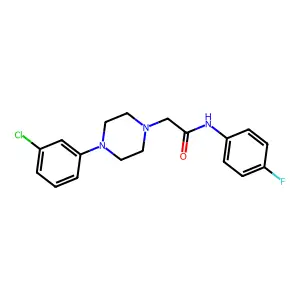 2-[4-(3-chlorophenyl)piperazin-1-yl]-N-(4-fluorophenyl)acetamide structure