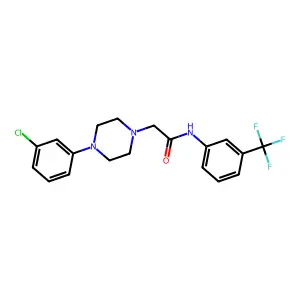 2-[4-(3-chlorophenyl)piperazin-1-yl]-N-[3-(trifluoromethyl)phenyl]acetamide structure