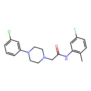 2-[4-(3-chlorophenyl)piperazin-1-yl]-N-(5-fluoro-2-methylphenyl)acetamide structure