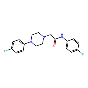 N-(4-fluorophenyl)-2-[4-(4-fluorophenyl)piperazin-1-yl]acetamide structure