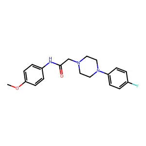 2-[4-(4-fluorophenyl)piperazin-1-yl]-N-(4-methoxyphenyl)acetamide structure