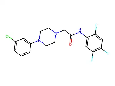 2-[4-(3-chlorophenyl)piperazin-1-yl]-N-(2,4,5-trifluorophenyl)acetamide structure
