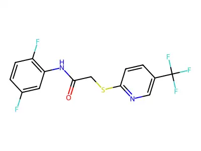 N-(2,5-difluorophenyl)-2-{[5-(trifluoromethyl)-2-pyridinyl]sulfanyl}acetamide structure