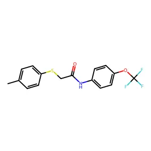 2-[(4-methylphenyl)sulfanyl]-N-[4-(trifluoromethoxy)phenyl]acetamide structure