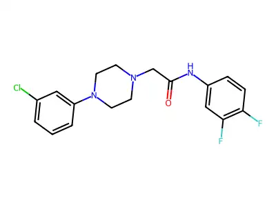 2-[4-(3-chlorophenyl)piperazin-1-yl]-N-(3,4-difluorophenyl)acetamide structure