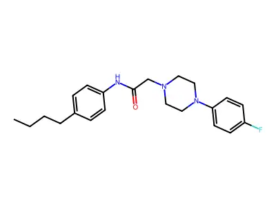 N-(4-butylphenyl)-2-[4-(4-fluorophenyl)piperazin-1-yl]acetamide structure