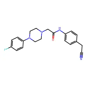 N-[4-(cyanomethyl)phenyl]-2-[4-(4-fluorophenyl)piperazin-1-yl]acetamide structure