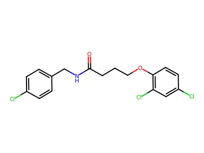N-[(4-chlorophenyl)methyl]-4-(2,4-dichlorophenoxy)butanamide structure