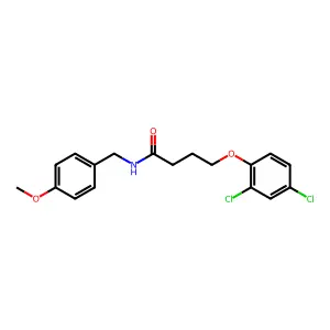 4-(2,4-dichlorophenoxy)-N-[(4-methoxyphenyl)methyl]butanamide structure