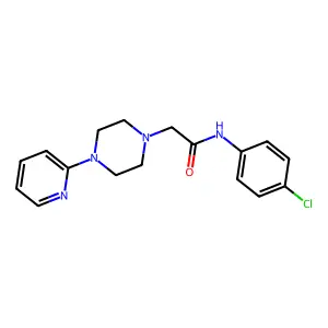 N-(4-chlorophenyl)-2-(4-pyridin-2-ylpiperazin-1-yl)acetamide structure