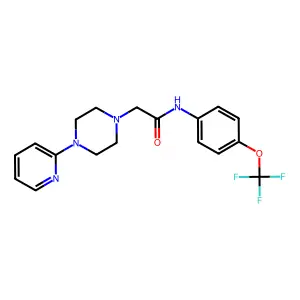 2-(4-pyridin-2-ylpiperazin-1-yl)-N-[4-(trifluoromethoxy)phenyl]acetamide structure