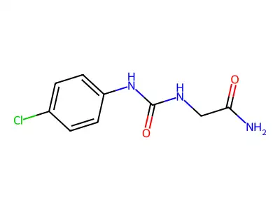 2-(((4-Chloroanilino)carbonyl)amino)acetamide structure