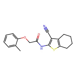 N-(3-Cyano-4,5,6,7-tetrahydro-1-benzothien-2-YL)-2-(2-methylphenoxy)acetamide structure