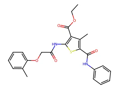 ET 5-(Anilinocarbonyl)-4-ME-2-(((2-methylphenoxy)AC)amino)3-thiophenecarboxylate structure