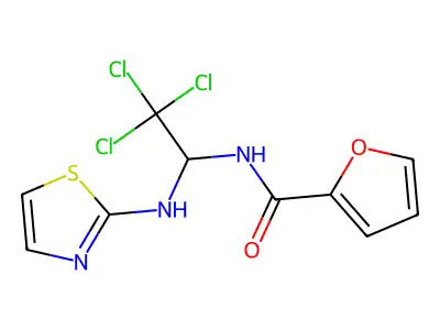 N-(2,2,2-Trichloro-1-(1,3-thiazol-2-ylamino)ethyl)-2-furamide structure