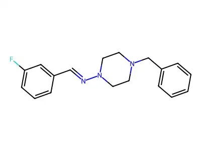 N-(4-benzylpiperazin-1-yl)-1-(3-fluorophenyl)methanimine structure