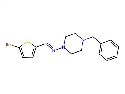 N-(4-benzylpiperazin-1-yl)-1-(5-bromothiophen-2-yl)methanimine structure
