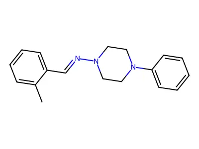 1-(2-methylphenyl)-N-(4-phenylpiperazin-1-yl)methanimine structure
