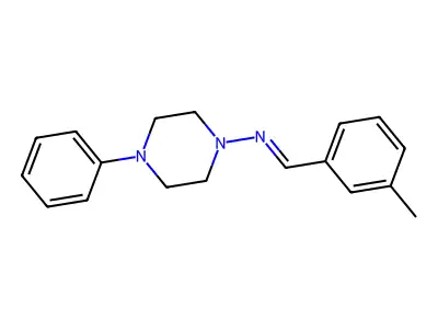 1-(3-methylphenyl)-N-(4-phenylpiperazin-1-yl)methanimine structure