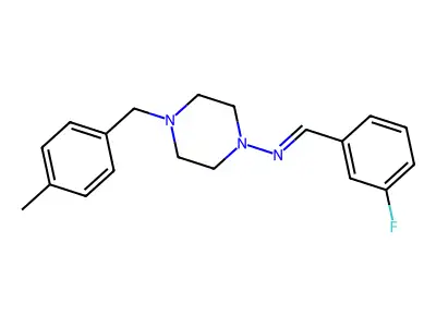 1-(3-fluorophenyl)-N-[4-[(4-methylphenyl)methyl]piperazin-1-yl]methanimine structure