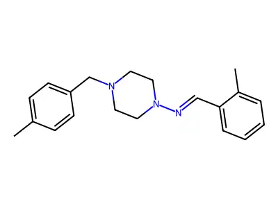 1-(2-methylphenyl)-N-[4-[(4-methylphenyl)methyl]piperazin-1-yl]methanimine structure