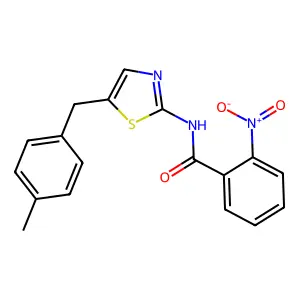 N-(5-(4-Methylbenzyl)-1,3-thiazol-2-YL)-2-nitrobenzamide structure