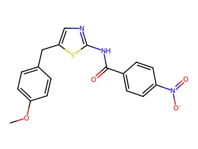 N-(5-(4-Methoxybenzyl)-1,3-thiazol-2-YL)-4-nitrobenzamide structure