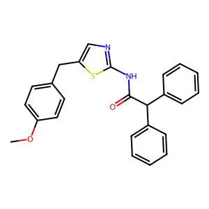 N-[5-[(4-Methoxyphenyl)methyl]-2-thiazolyl]-alpha-phenylbenzeneacetamide structure