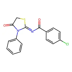 4-Chloro-N-(4-oxo-3-phenyl-1,3-thiazolidin-2-ylidene)benzamide structure