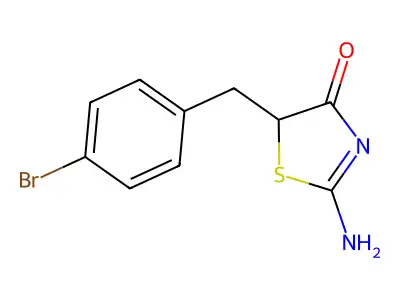 5-[(4-Bromophenyl)methyl]-2-imino-1,3-thiazolidin-4-one structure