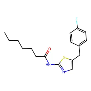 N-(5-(4-Fluorobenzyl)-1,3-thiazol-2-YL)heptanamide structure