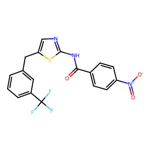 4-Nitro-N-(5-(3-(trifluoromethyl)benzyl)-1,3-thiazol-2-YL)benzamide structure